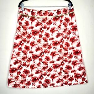 MAC & JAC Red Floral Poppy Skirt Size 12
